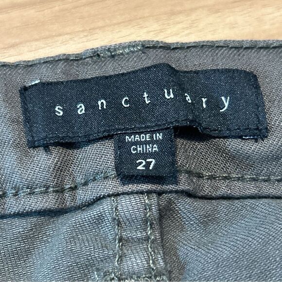 Sanctuary Admiral Skinny Utility Pants Fatigue Olive Green Size 27 - Picture 5 of 12